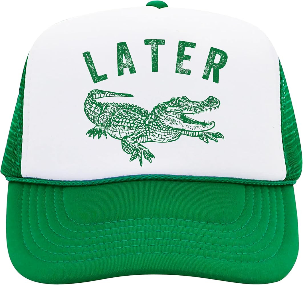 Later Gator Trucker Hat for Men & Women Funny Foam Front Classic 5 Panel Mesh Snapback | Amazon (US)