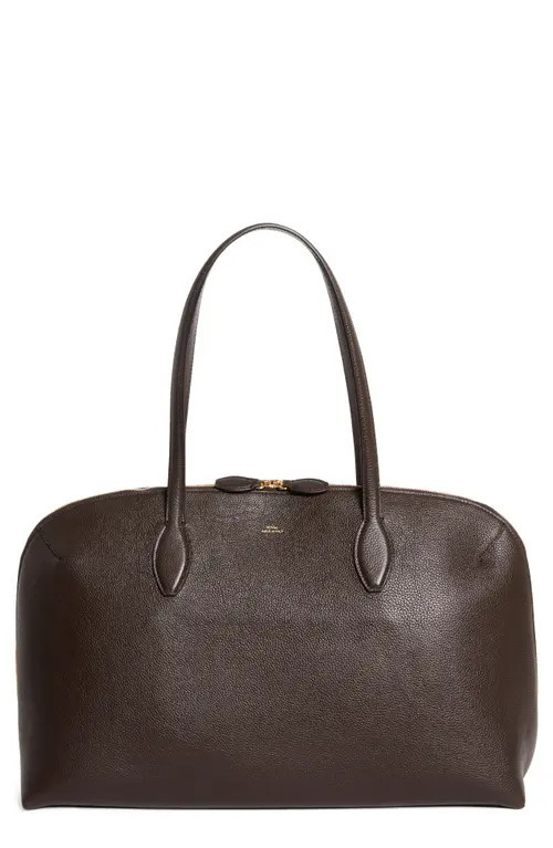 TOTEME Grained Leather Tote in Dark Chocolate at Nordstrom | Nordstrom