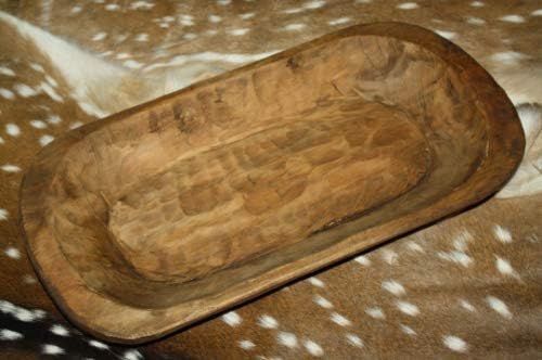 JumpingLight Carved Wooden Dough Bowl Primitive Wood Trencher Tray Rustic Home Decor 22 inch Cast... | Amazon (US)