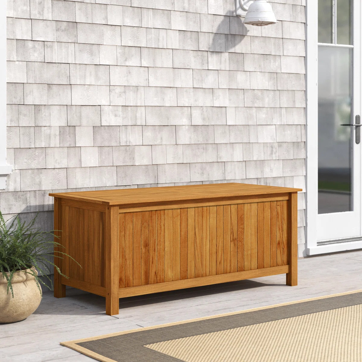 Summerton Teak Solid Wood Deck Box | Wayfair North America