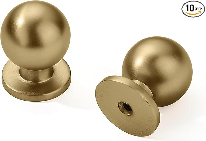 khtumeware 10 Pack Champagne Bronze Cabinet Knobs 1 Inch Single Hole Cabinet Handles Dresser Knob... | Amazon (US)