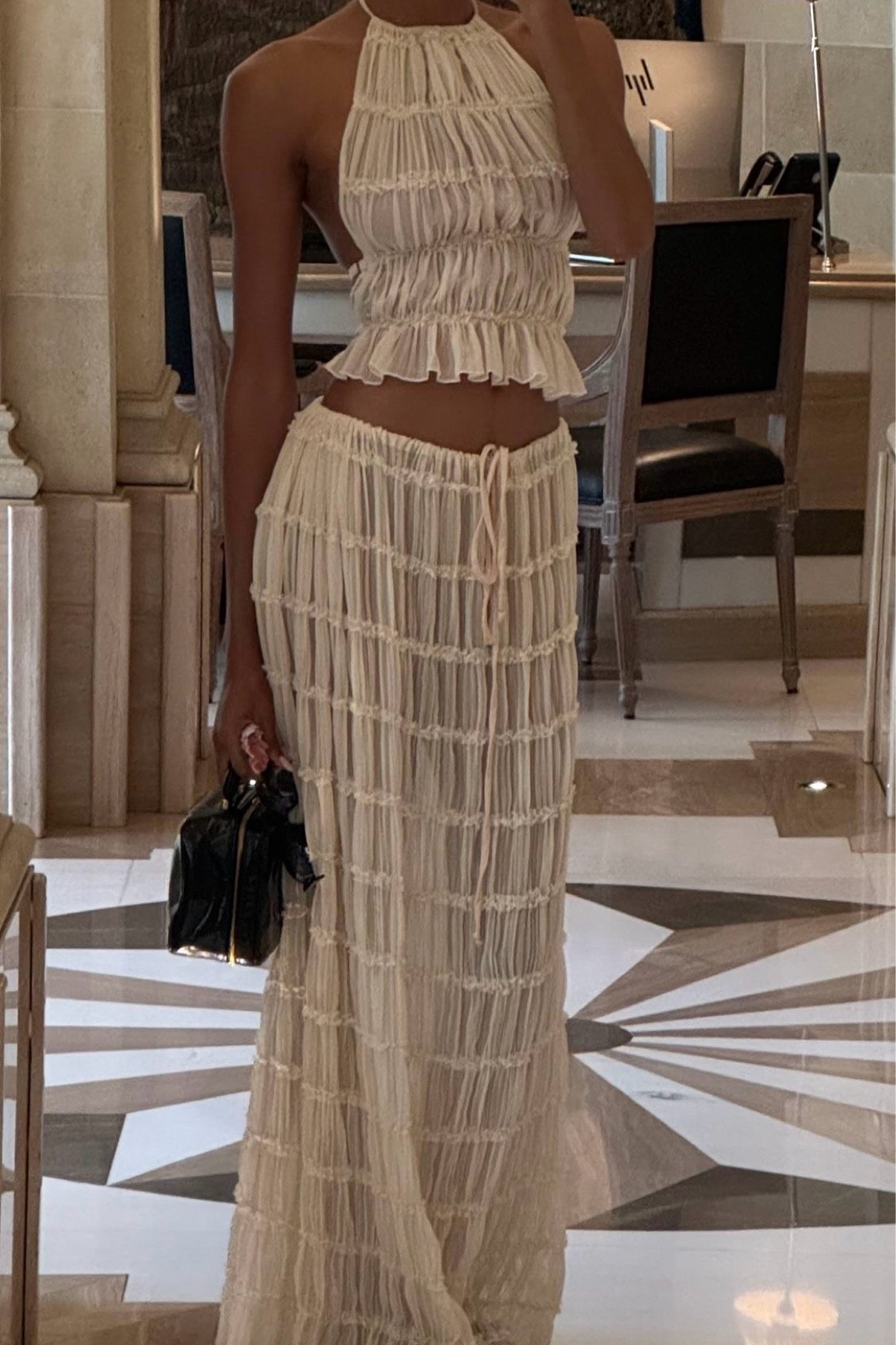 Steal the spotlight in this stunning two-piece white ruffled set, worn by Alexandra Saint Mleux at the 2024 Mexico City Grand Prix! 🇲🇽✨ This chic ensemble is the perfect vacation outfit, Valentine’s Day look, or date night attire. Also spotted on influencer Alix Earle, this set combines elegance and fun for any occasion. #AlexandraSaintMleux #AlixEarle #MexicoCityGrandPrix #VacationOutfit #ValentinesDayLook #DateNightStyle #RuffledSet #ChicStyle

#LTKWatchNow #LTKTravel #LTKSaleAlert