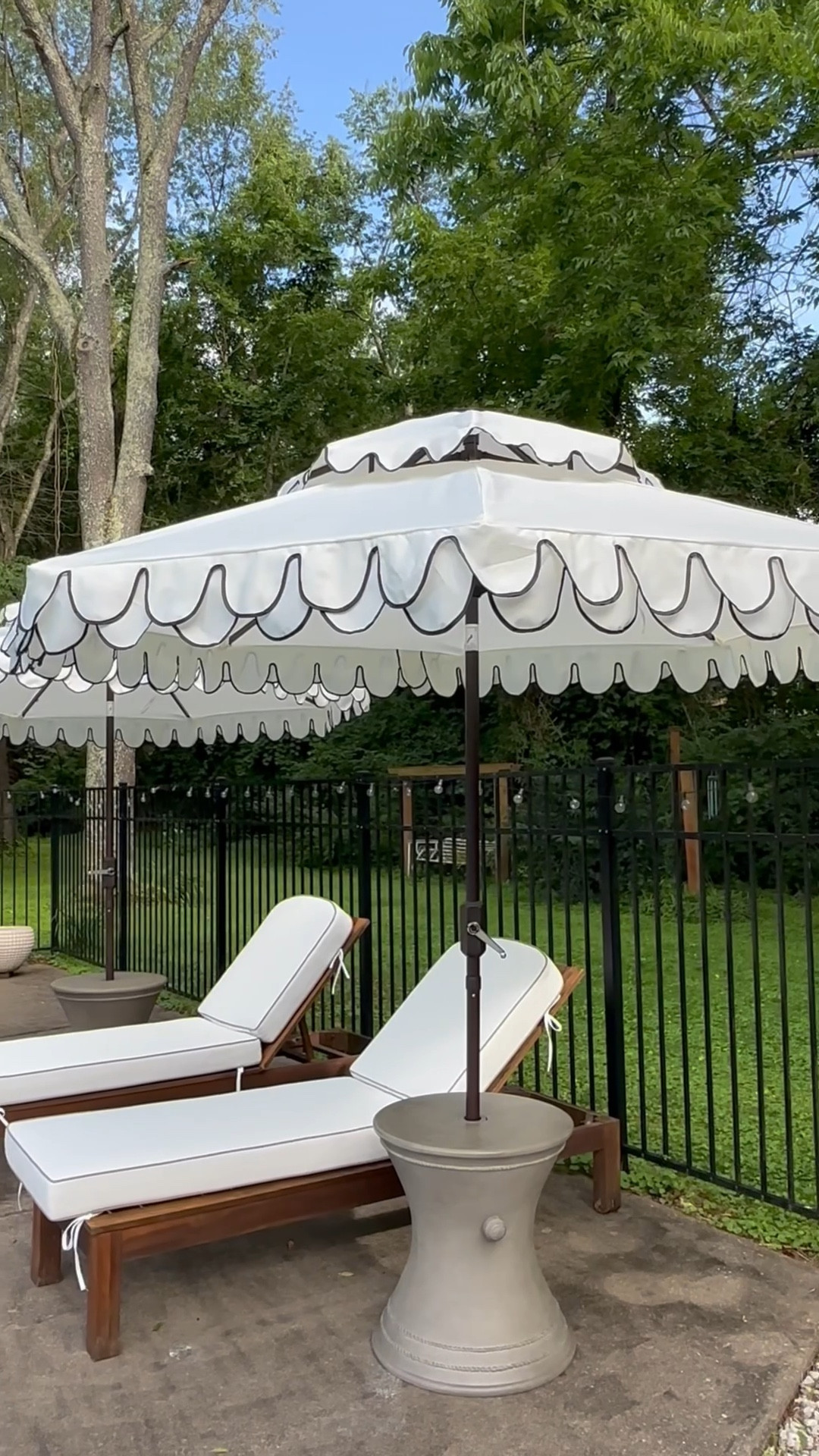 The pool patio got a little glow up this year ✨

After saying goodbye to my beloved yellow umbrella (RIP), I gave this space a mini refresh—new piped cushions that look custom, vintage-style scalloped umbrellas I’m obsessed with, and the best umbrella table “Look for Less” I’ve ever found.

While I’m dreaming of cast iron loungers someday, for now we’re working with what we have—and it’s giving retro resort on a budget 🖤


Let’s hear it for budget-friendly upgrades that feel like a big win 👏

#outdoorlivingspace #pooldecor #summerpatio #exterior #outdoorfurniture #outdoordesign #budgetfriendly #umbrella #pool #thelookforless #patiostyling #vintagemodernhome #moodyhome #southernlivingstyle #diyhomemakeover 



Moody | Cozy | Cozy Interiors | Moody Aesthetic | Secondhand | vintage | historic | renovation | traditional | interior design | design inspo | home decor | antiques | thrifted finds | collected home | thrifting | affordable decor | DIY | facebook marketplace  | FBMP | estate sales | sustainable | upcycle | Nashville

#LTKHome #LTKSaleAlert