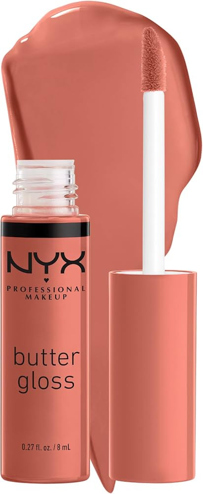 NYX PROFESSIONAL MAKEUP Butter Gloss, Non-Sticky Lip Gloss - Bit Of Honey (Peach Nude) | Amazon (US)