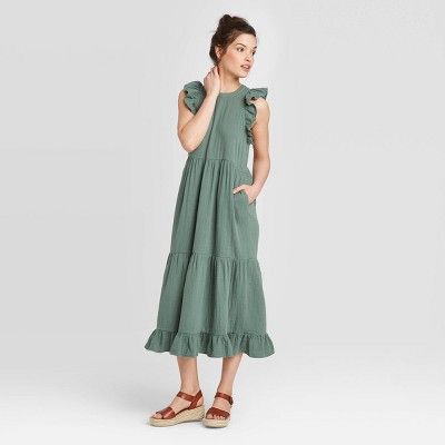 Women's Sleeveless Tiered Ruffle Dress - Universal Thread™ | Target
