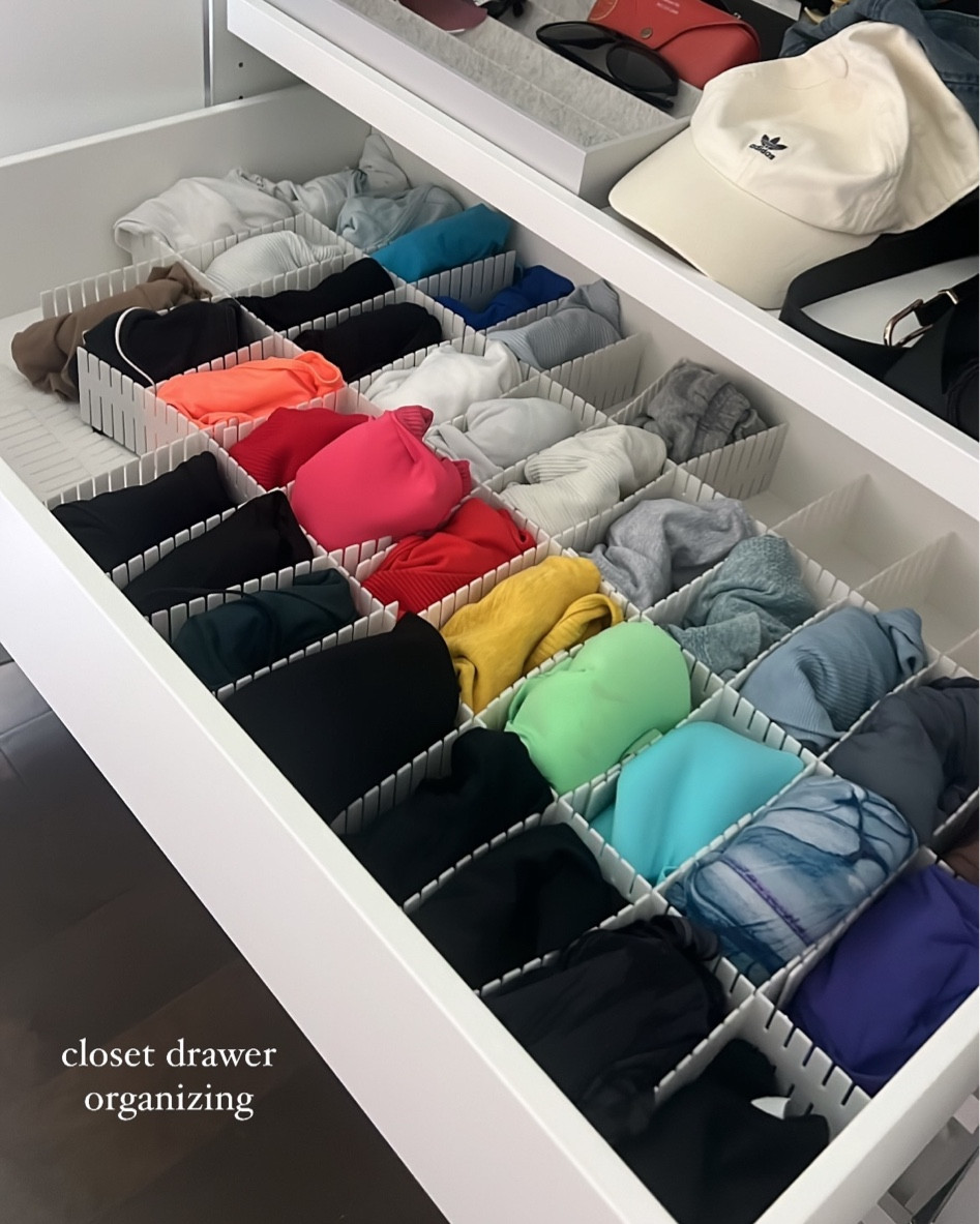 Dresser/drawer organizer that is modular and customizable. You can set the sections as big as you want with the grid! 

#LTKHome