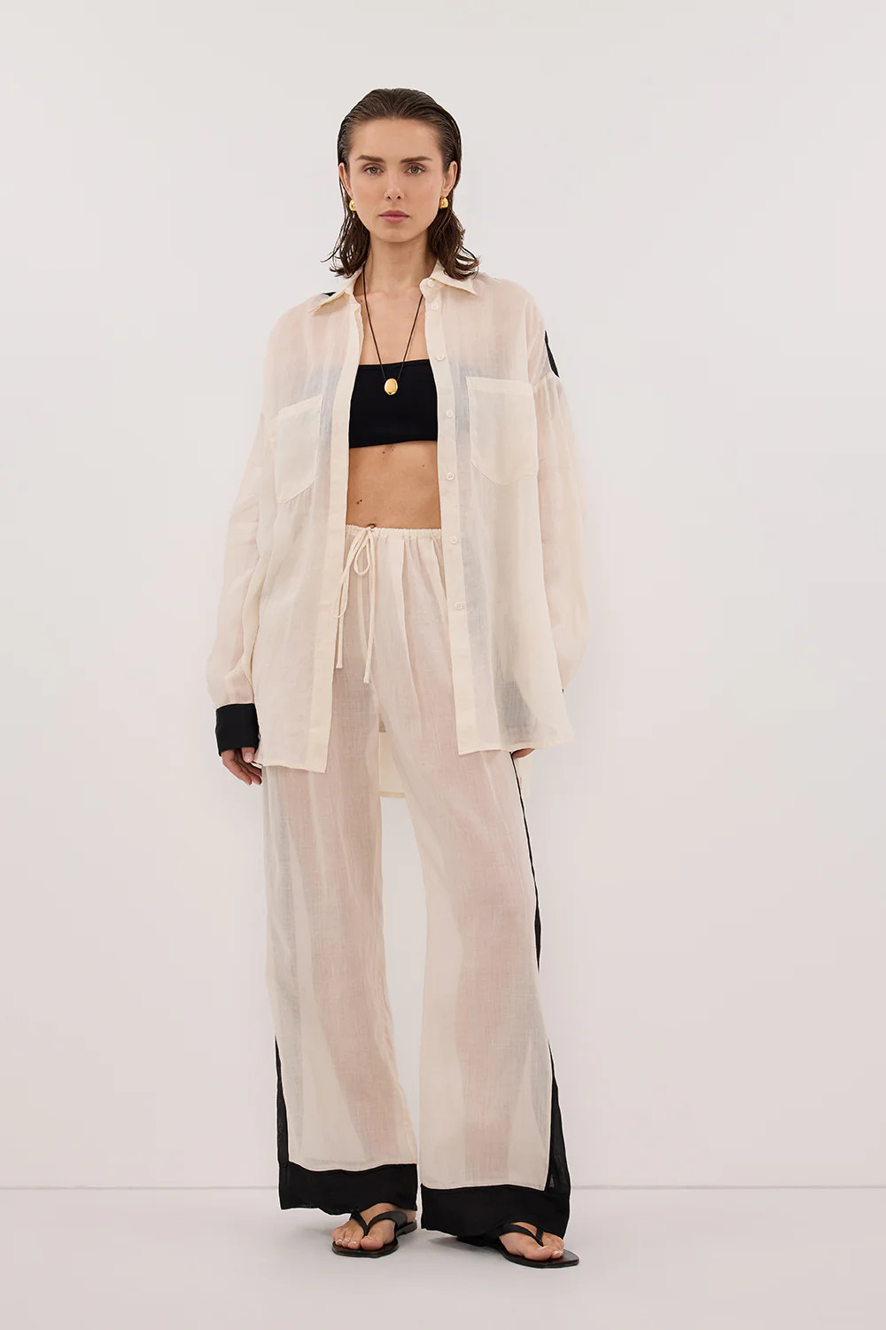 VIVIANNA SANDSTONE RAMIE PANT | DISSH