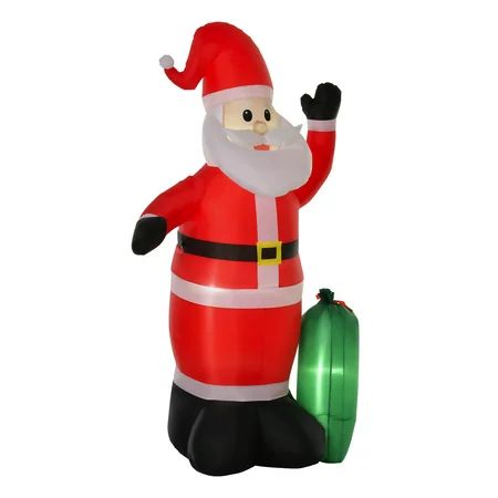 8ft Christmas Inflatable Santa Claus w/ Gift Bag Outdoor Decorations | Walmart (US)