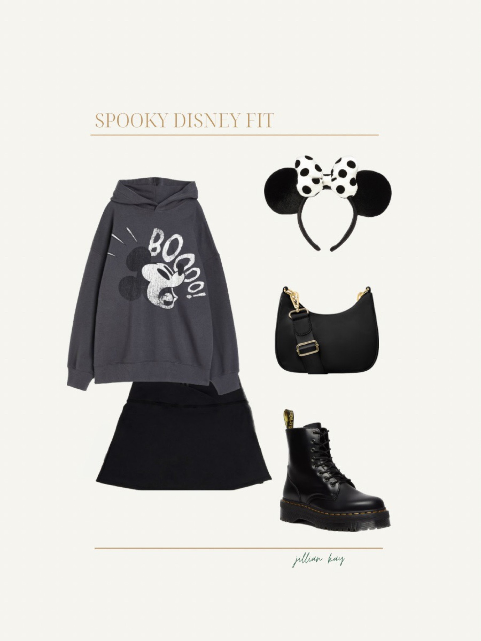 Spooky season disney outfit 🖤

Hoodie: H&M 
Skort: Aerie
Shoes: Doc Martens 
Purse: Stoney Clover Lane 
Ears: Shop Disney (linked on eBay)

Ig: @jkyinthesky 

#disneystyle #disneyhalloween #mickeymouse #disneyaesthetic #disneyootd #disneyoutfit #disneyoutfits #disneyoutfitinspo #outfitinspo #outfitflatlay #minnieears #disneystreetstyle #thatdisneygirl #fallfashion #casualstyle #everydaystyle 

#LTKfindsunder50 #LTKSeasonal #LTKstyletip