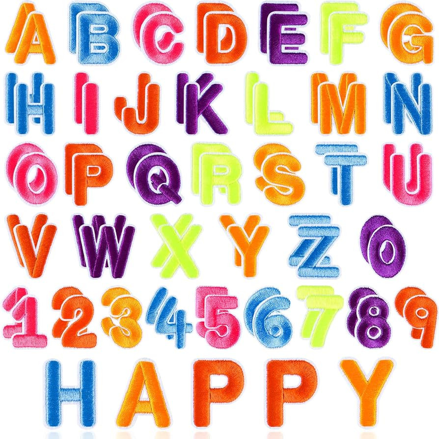 ASTARON 72 Iron on Letters and Numbers Patches,1.3 Inch A-Z Numbers 0-9 | Amazon (US)