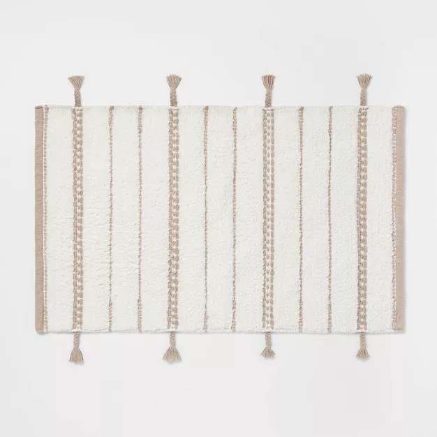 20"x32" Tassle Striped Bath Rug - Threshold™ | Target