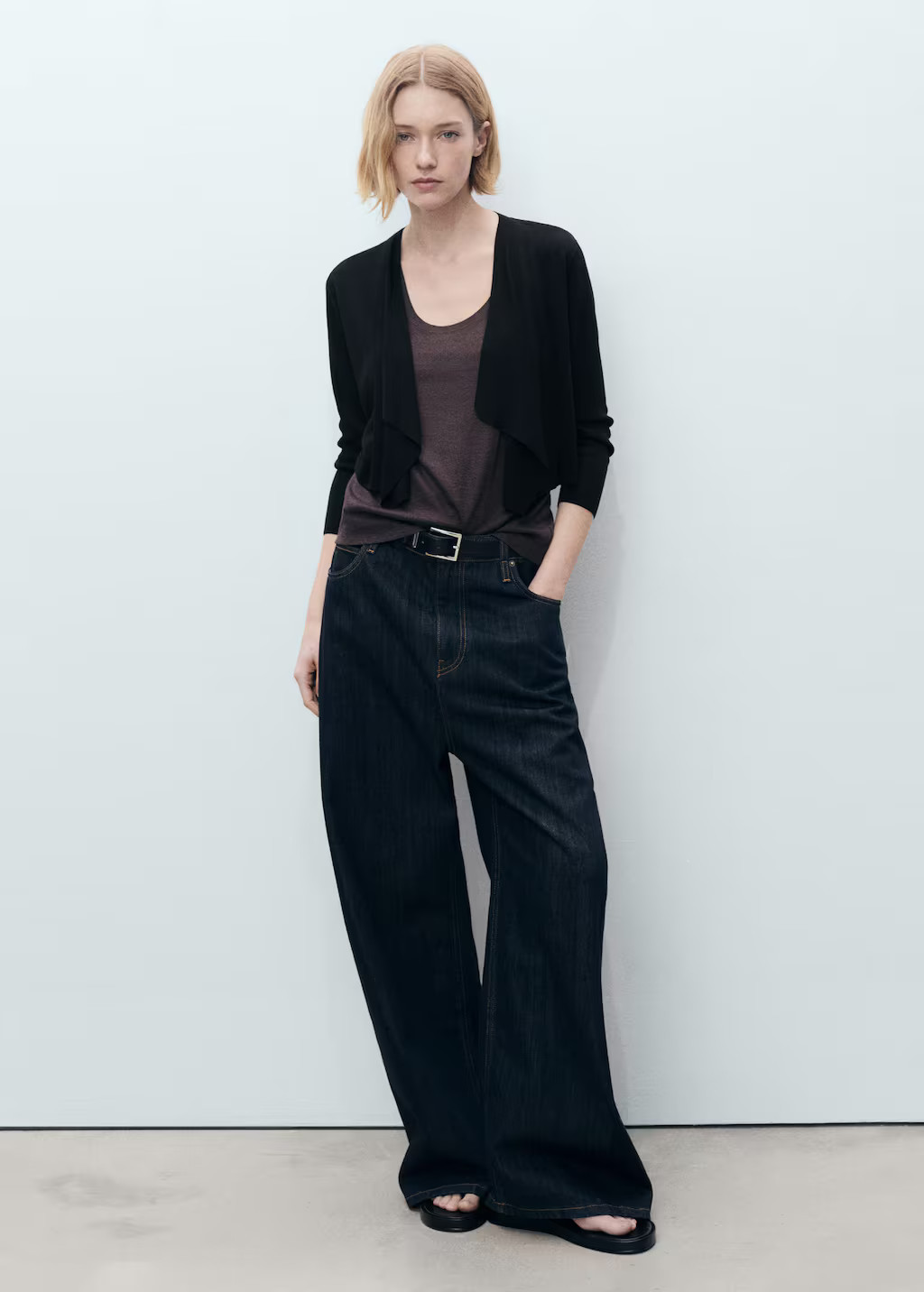 Knitted cropped cardigan black - Women - M - MANGO | Mango (US/MX/AU)