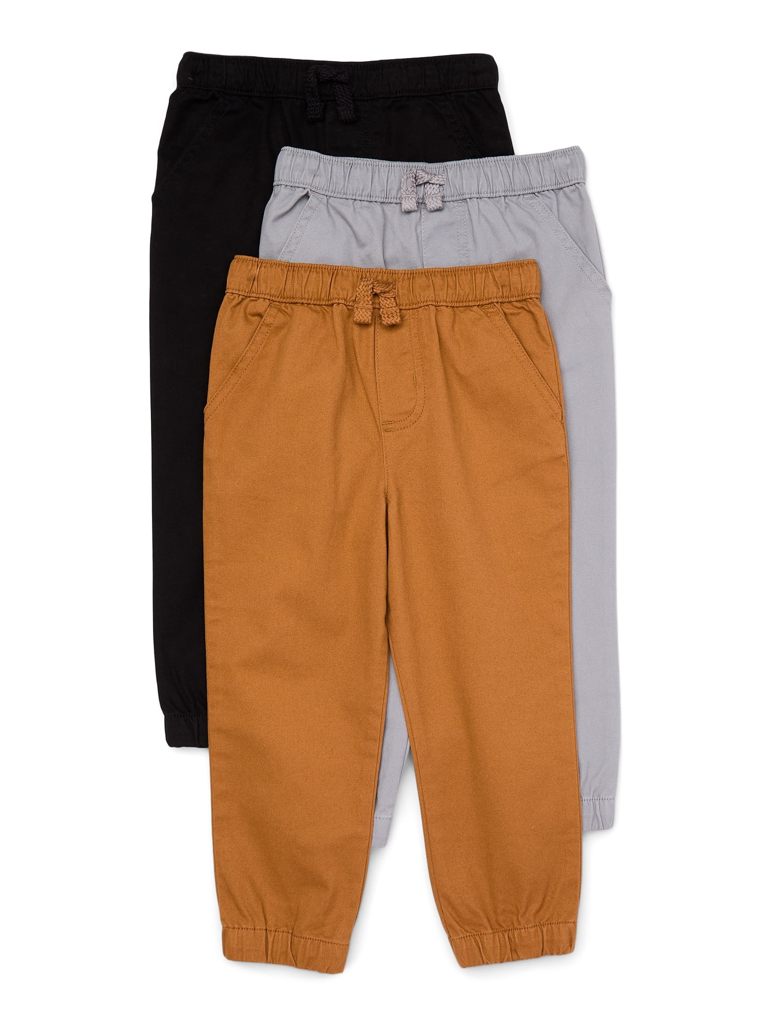 Garanimals Toddler Boys Twill Jogger Pants, 3-Pack, Sizes 18M-5T | Walmart (US)