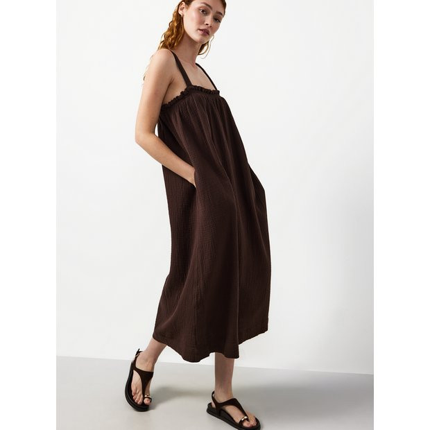 Buy Brown Square Neck Sleeveless Cami Dress 14 | Midaxi | Tu | Tu Clothing