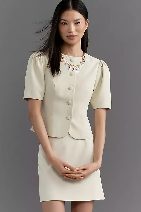 Kristina Short-Sleeve Jacket Top | Anthropologie (US)