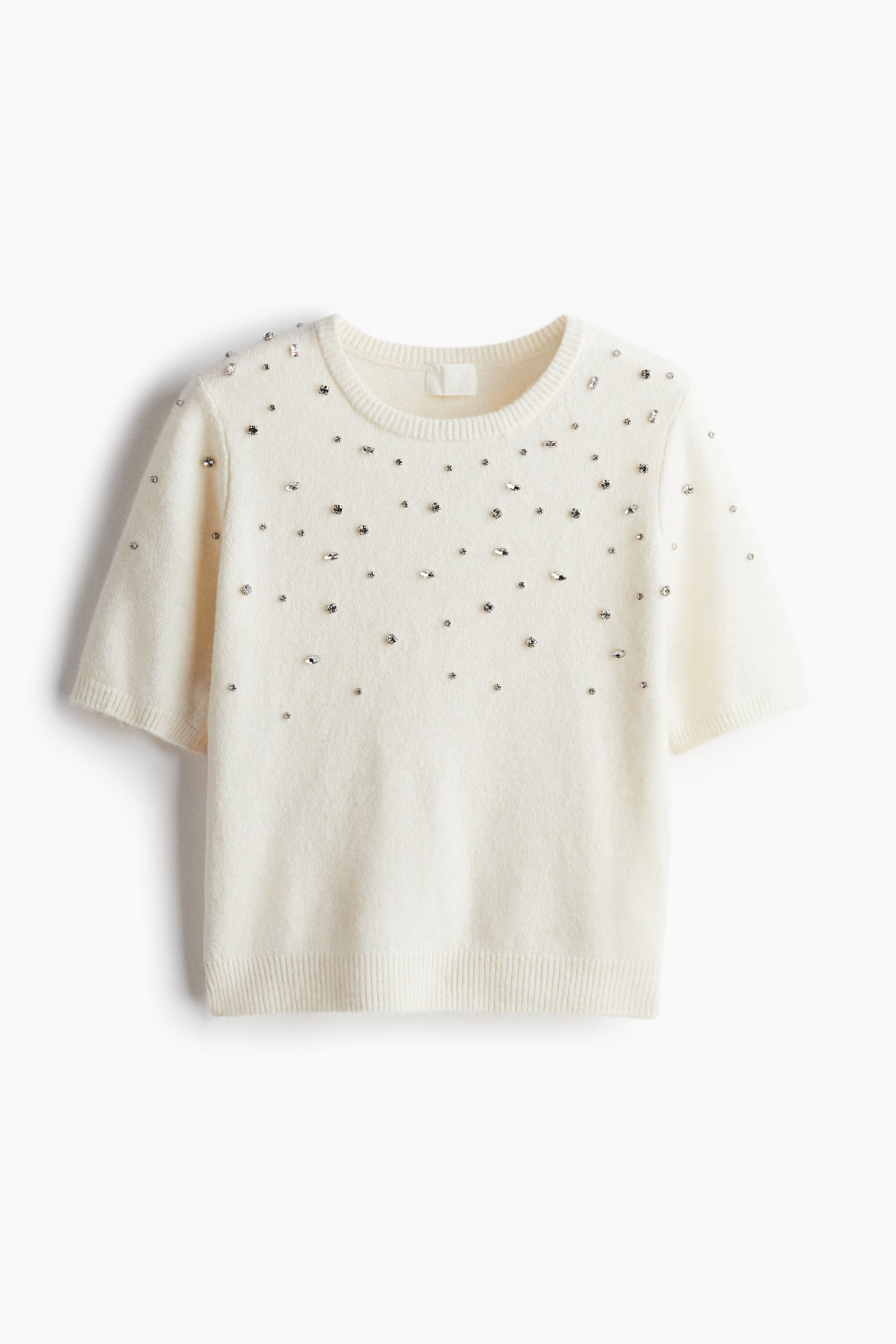 Rhinestone-Embellished Fine-Knit Top | H&M (US + CA)