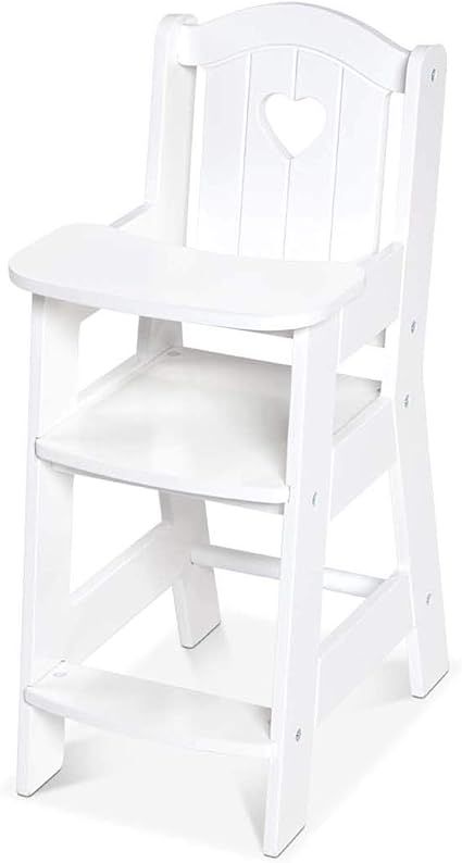 Melissa & Doug Mine to Love Wooden Play High Chair for Dolls, Stuffed Animals - White | Amazon (US)
