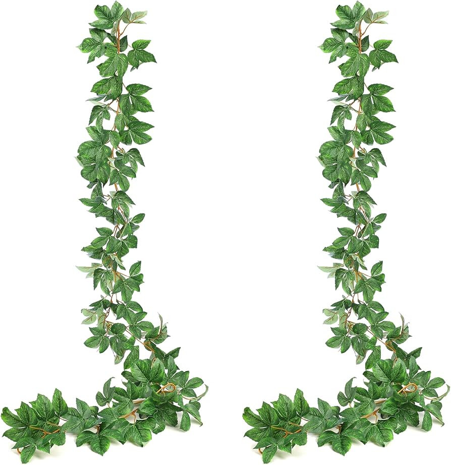 Fake Greenery Garland Fake Vines for Bedroom Fake Ivy Realistic Vines (2 Strips/Pack, 5.8 Ft/Stri... | Amazon (US)