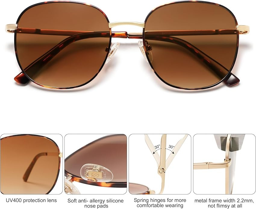 SOJOS Classic Square Sunglasses for Women Men with Spring Hinge Sunnies SJ1137 | Amazon (US)