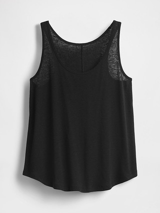 Linen-Blend Racerback Tank Top | Gap (US)