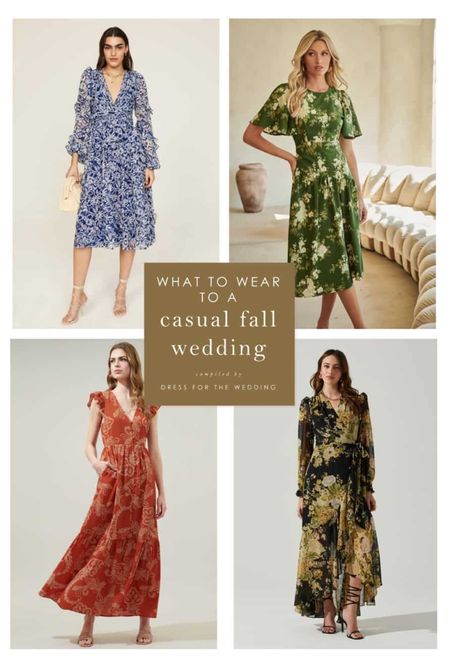 What to wear to an informal fall wedding. Casual wedding guest dresses. Maxi dresses, midi dresses and long sleeve dresses for outdoor fall weddings. #fallwedding #weddinguestdress #casualdress #falldresses

#LTKSeasonal #LTKunder100 #LTKwedding