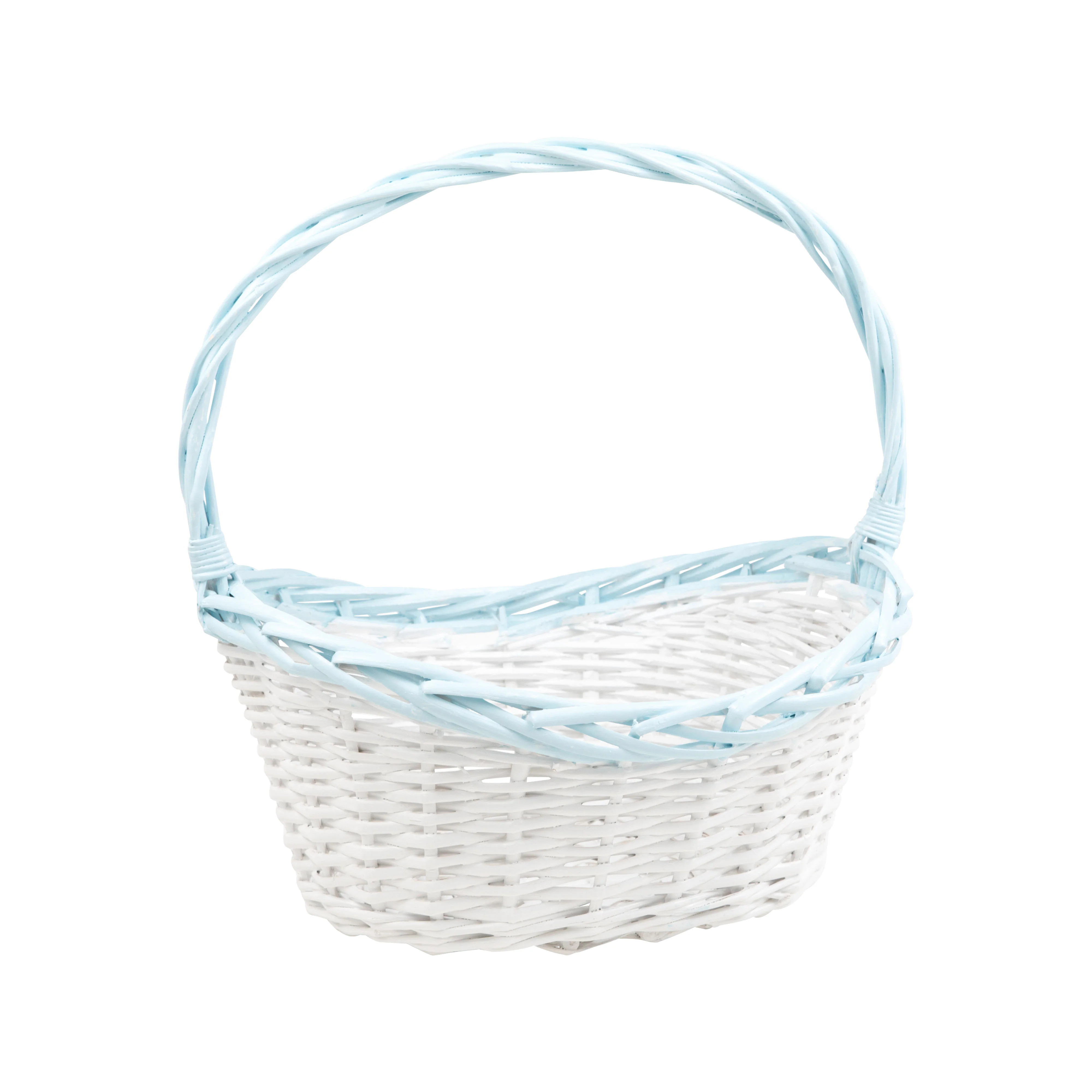 Easter Basket (Boat Shape) - White with Light Blue | The Beaufort Bonnet Company
