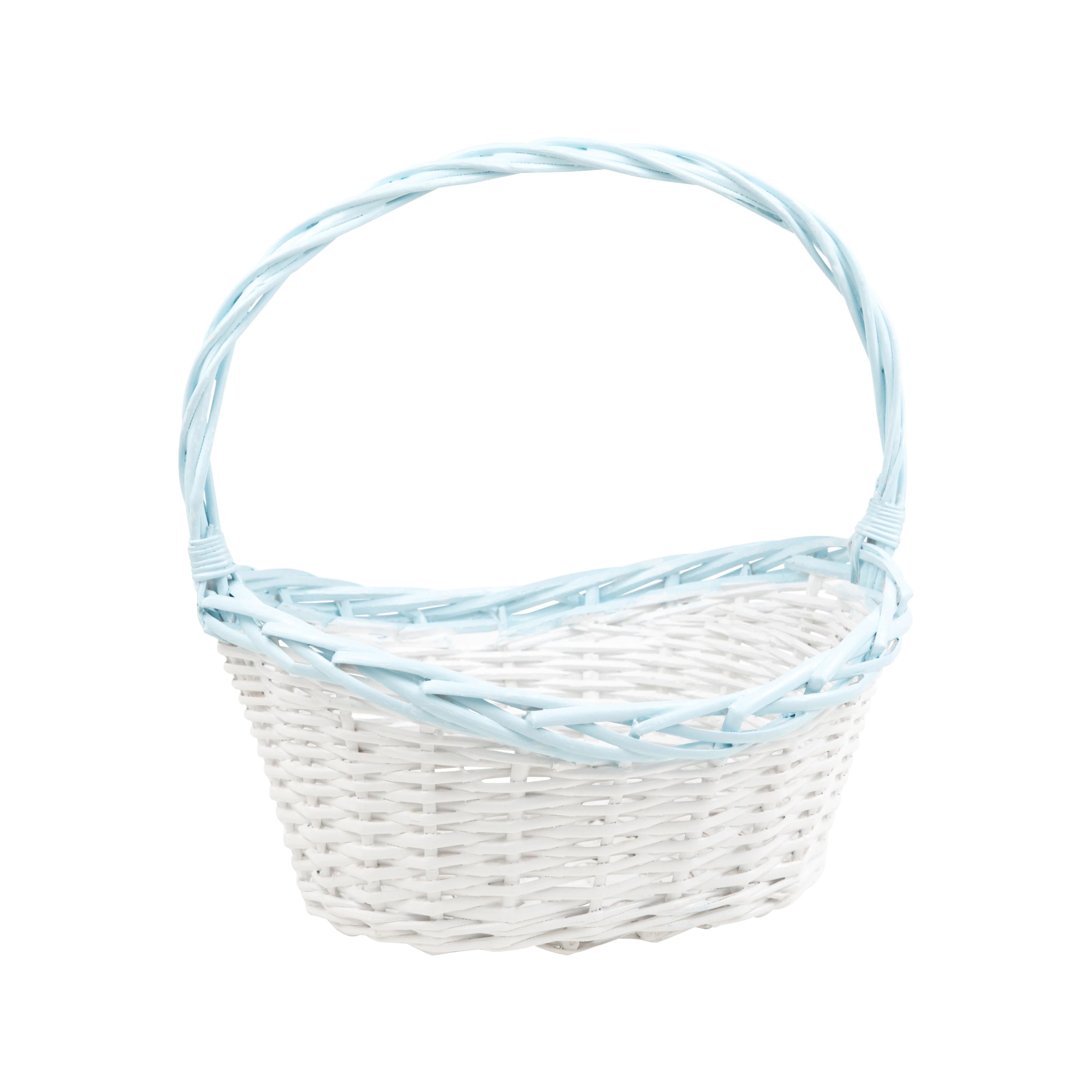 Easter Basket (Boat Shape) - White with Light Blue | The Beaufort Bonnet Company