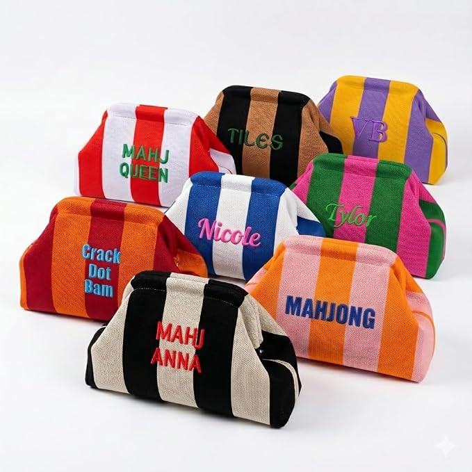 Personalized Embroidered Mahjong Tile bags Only,Mahjong Accessories | Amazon (US)