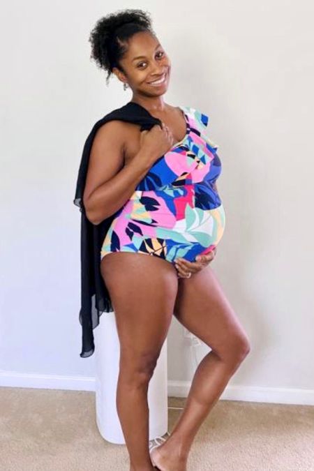 This one shoulder maternity swimsuit with ruffles is so so cute! And this maternity one piece swimsuit is on sale too!

#LTKbump #LTKunder50 #LTKswim