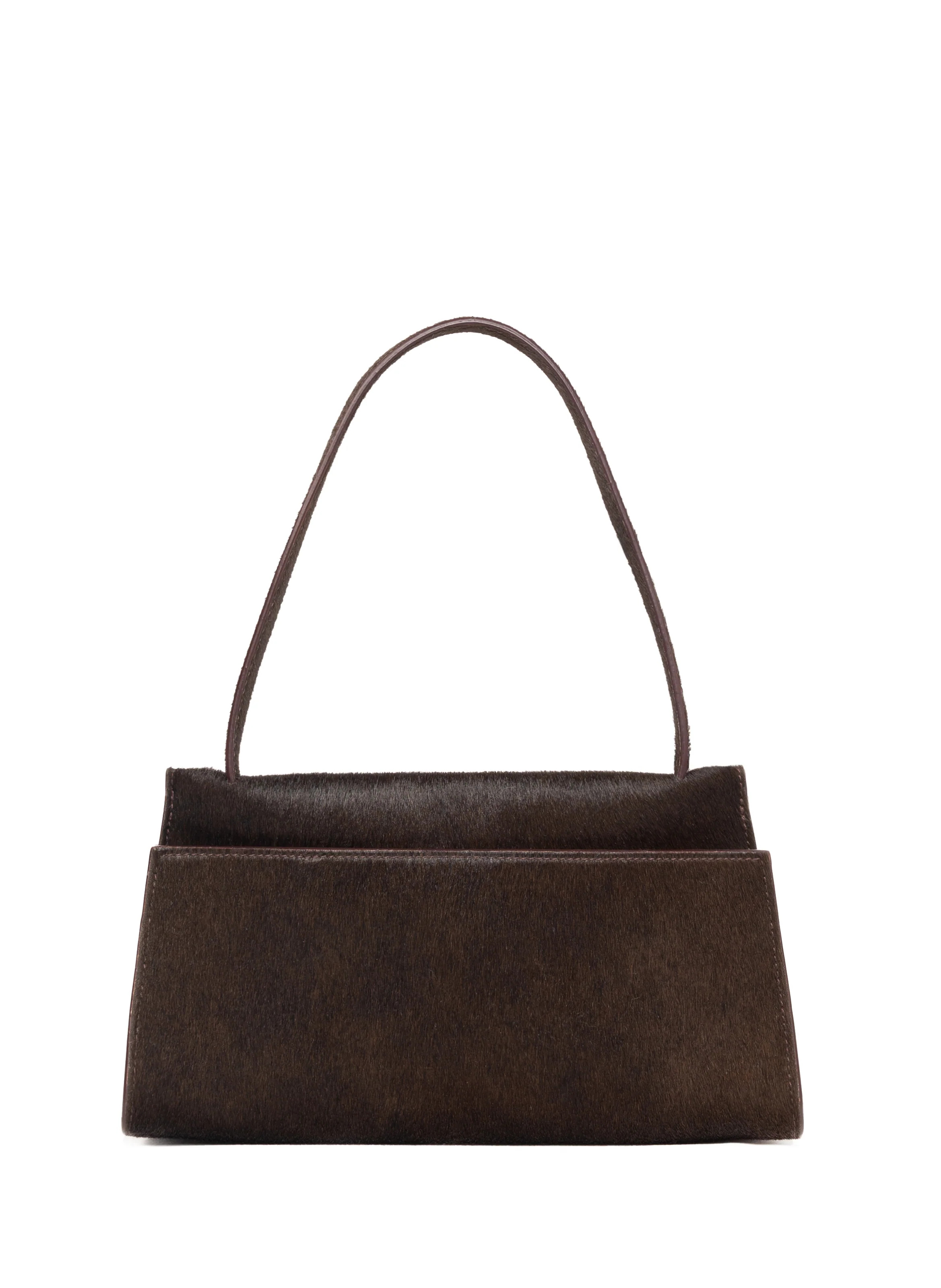 Long Papillon Calf Leather Dark Brown - French Shoulder Bags - Elleme | Elleme