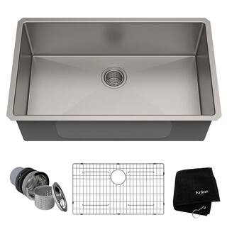Standart PRO 32 in. Undermount Single Bowl 16 Gauge Stainless Steel Kitchen Sink with Accessories | The Home Depot