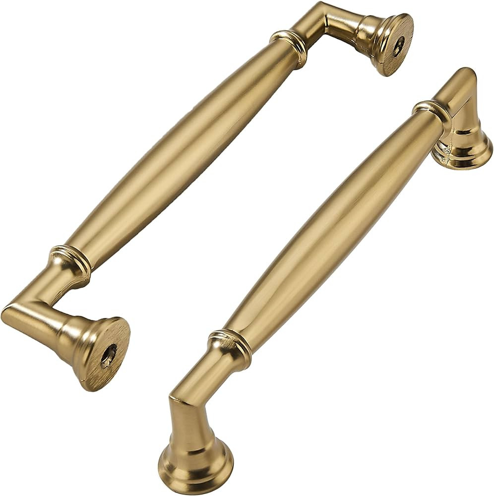 khtumeware 10 Pack 5 Inch(128mm) Brushed Brass Cabinet Pulls Heavy Duty Solid Warm Brass Cabinet ... | Amazon (US)