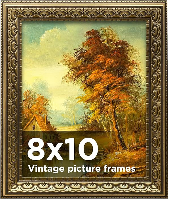 8x10 Vintage Picture Frames Gold, Antique Picture Frame,Gold Frames for Wall Decor, 1 Pack Ornate... | Amazon (US)