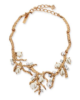 Pearl-Beaded Coral Necklace - Oscar de la Renta | Neiman Marcus