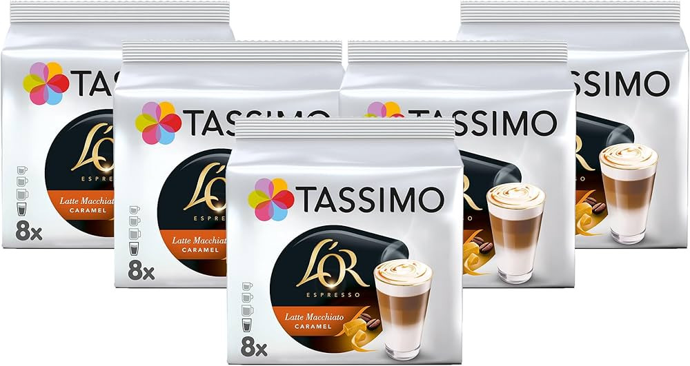 Tassimo L'OR Caramel Latte Macchiato Coffee Pods x8 (Pack of 5, Total 40 Drinks) | Amazon (UK)