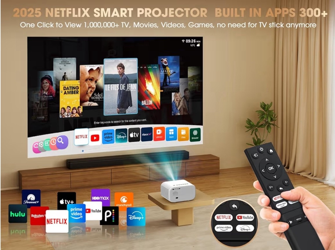 Netflix-certified smart projector - portable home theatre indoor/outdoor 

This projector is 50% off with promo code ZA8I95GP 

#LTKFindsUnder100 #LTKGiftGuide #LTKHoliday