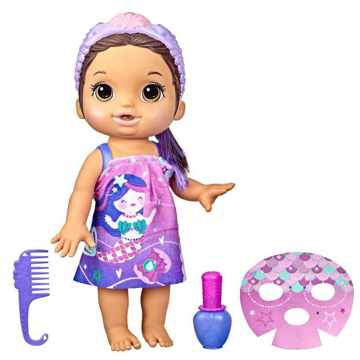 Baby Alive Glam Spa Mermaid Baby Doll - Brown Hair | Target