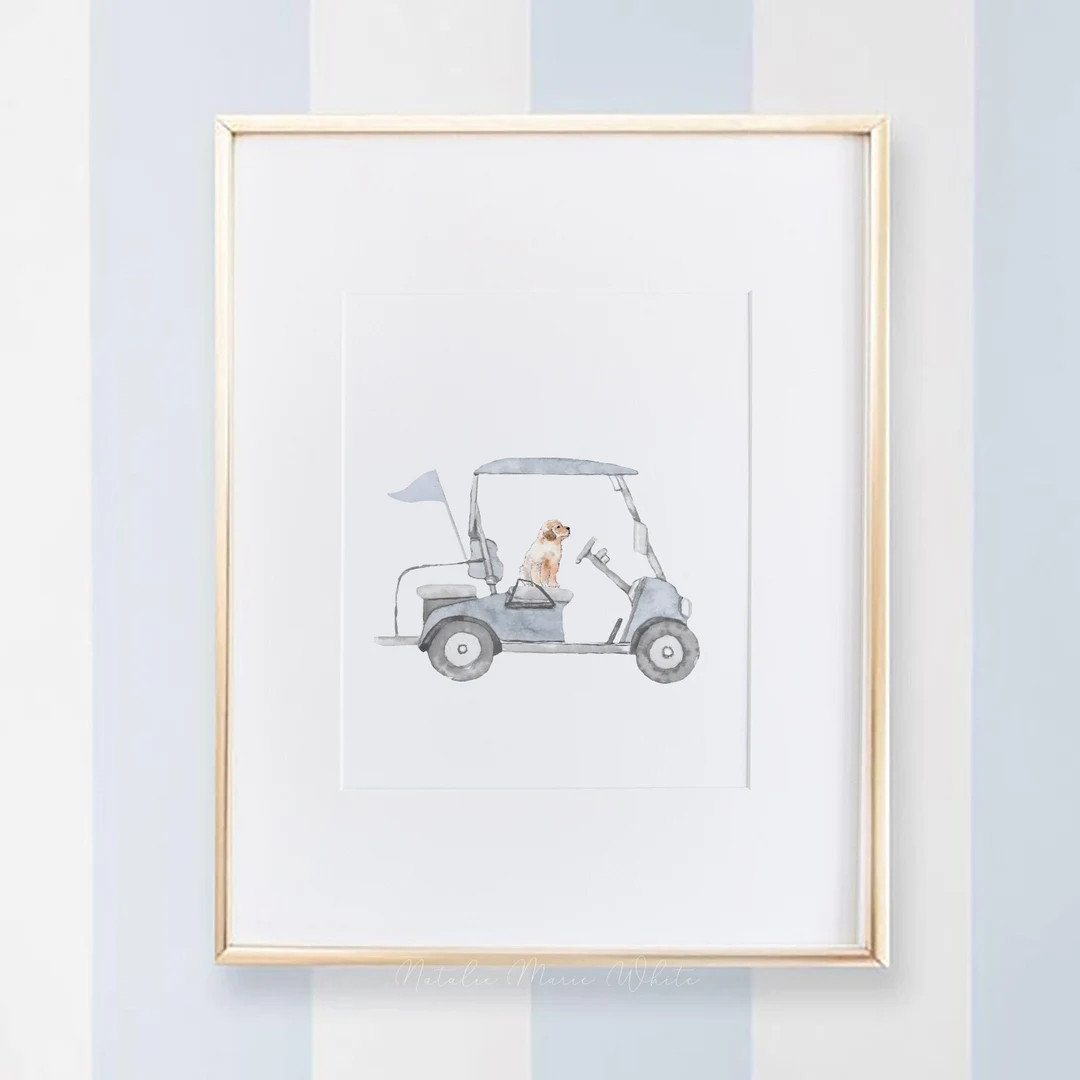 Golden Retriever Golf Nursery Decor Golf Wall Art Golf Nursery Art Puppy Wall Art Printable - Ets... | Etsy (US)