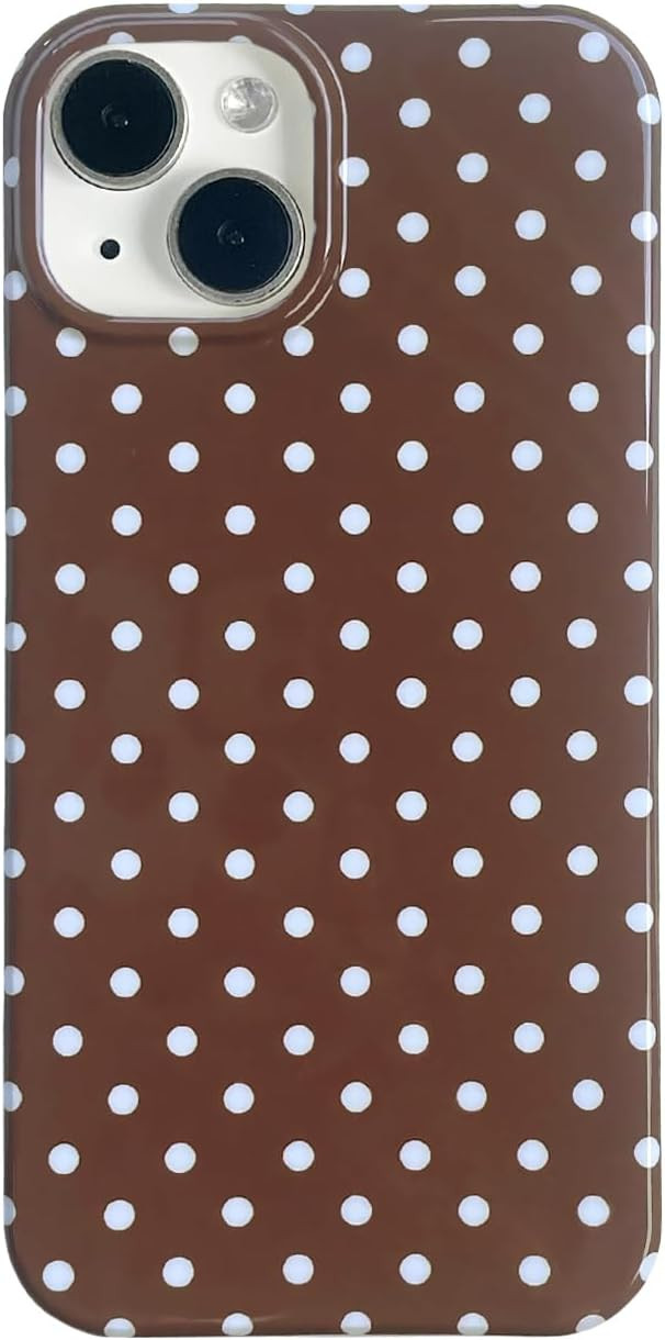 Brown Polka Dot Phone Case for iPhone 14/13 6.1in,Retro Vintage Cute Aeshtetic Classic Minimalist... | Amazon (US)