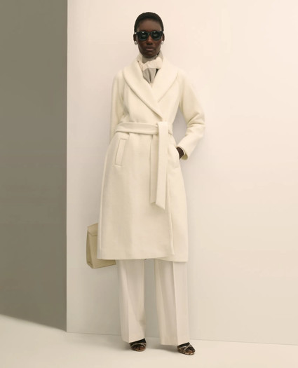 Wool Blend Shawl-Collar Wrap Coat | Brooks Brothers