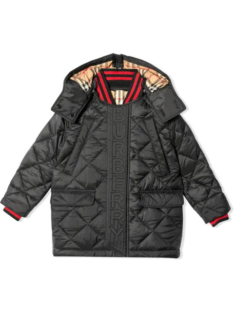 detachable hood logo detail coat | Farfetch (RoW)