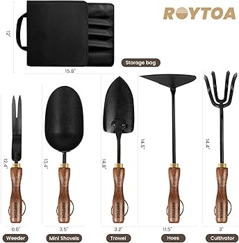 Garden Tool Set, 5PCS Gardening Tools, Stainless Steel Heavy Duty Hand Cultivator, Hoes, Shovel, ... | Amazon (US)