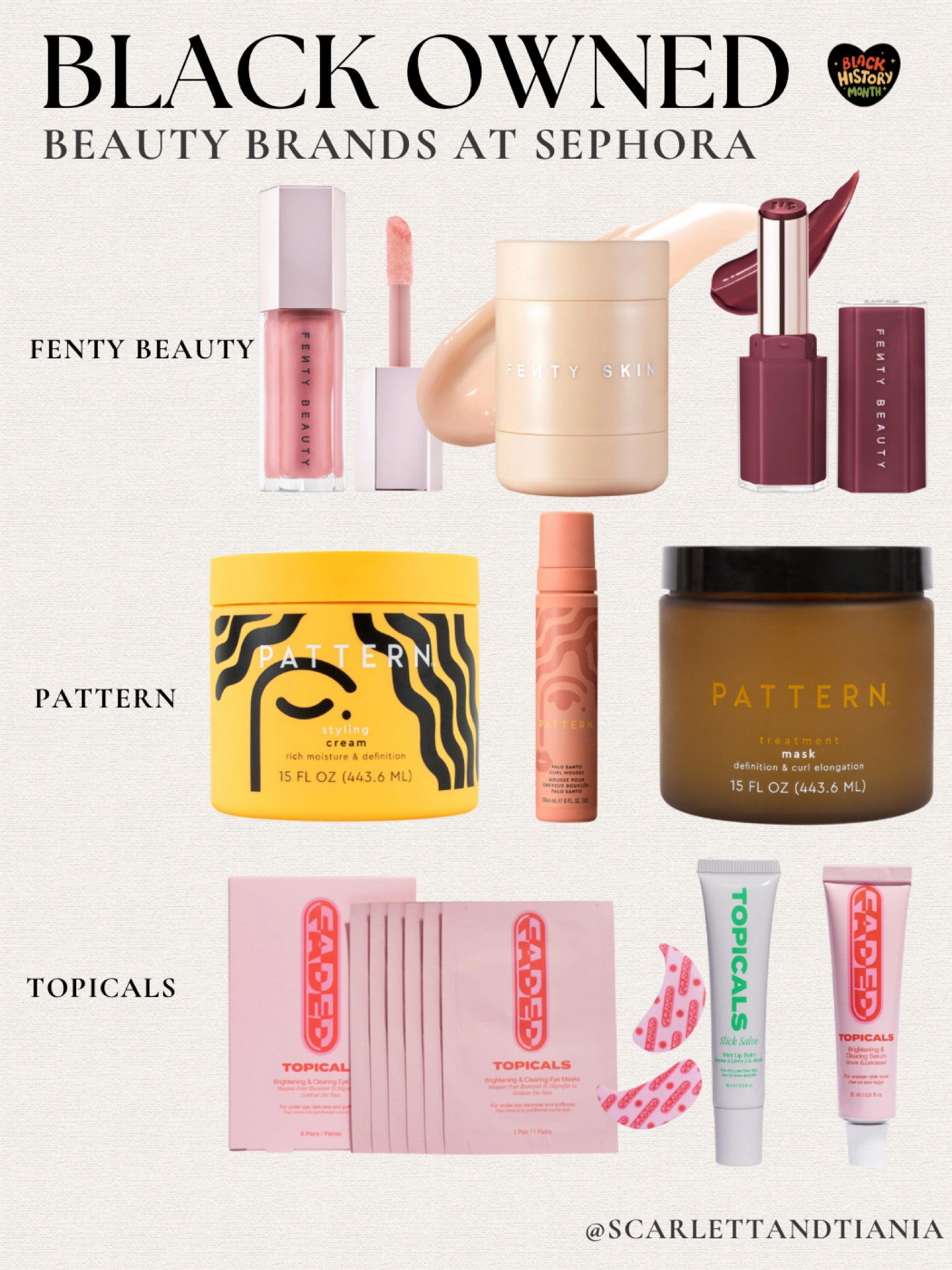 Black owned beauty brands at Sephora! 

Black history month  // fenty beauty // beauty // Sephora // haircare // topicals // pattern by Tracee Ellis Ross // makeup / skincare // black owned brands 

#LTKBeauty #LTKFindsUnder100 #LTKFindsUnder50