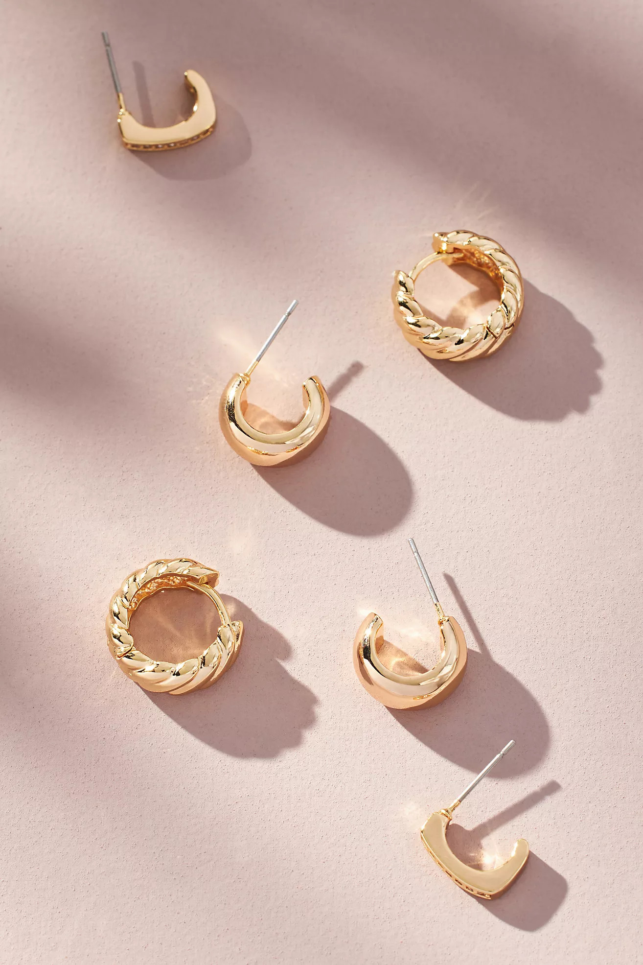 Assorted Huggie Hoop Earrings, Set of 3 | Anthropologie (US)