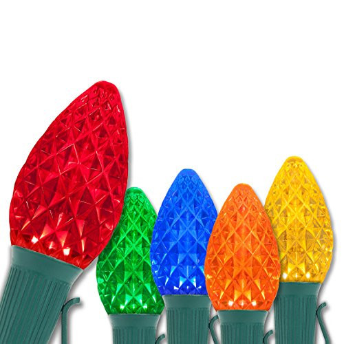 Wintergreen Lighting C7 OptiCore Commercial Multicolor Christmas Lights - LED Christmas String Lights, Outdoor Christmas Holiday Lights; Green Wire (25 Lights, 25 ft) | Amazon (US)