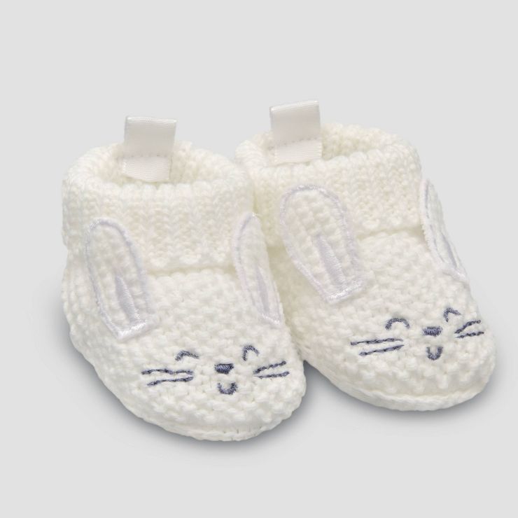 Carter's Just One You®️ Baby Bunny Knitted Slippers - White 0-3M | Target
