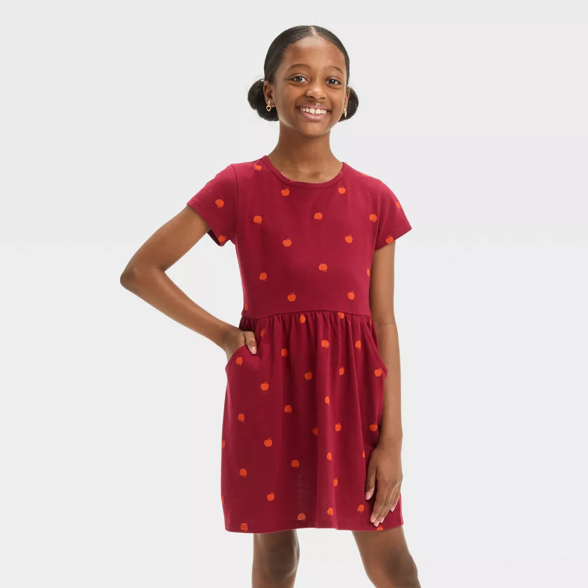 Girls' Short Sleeve Printed Knit Dress - Cat & Jack™ | Target
