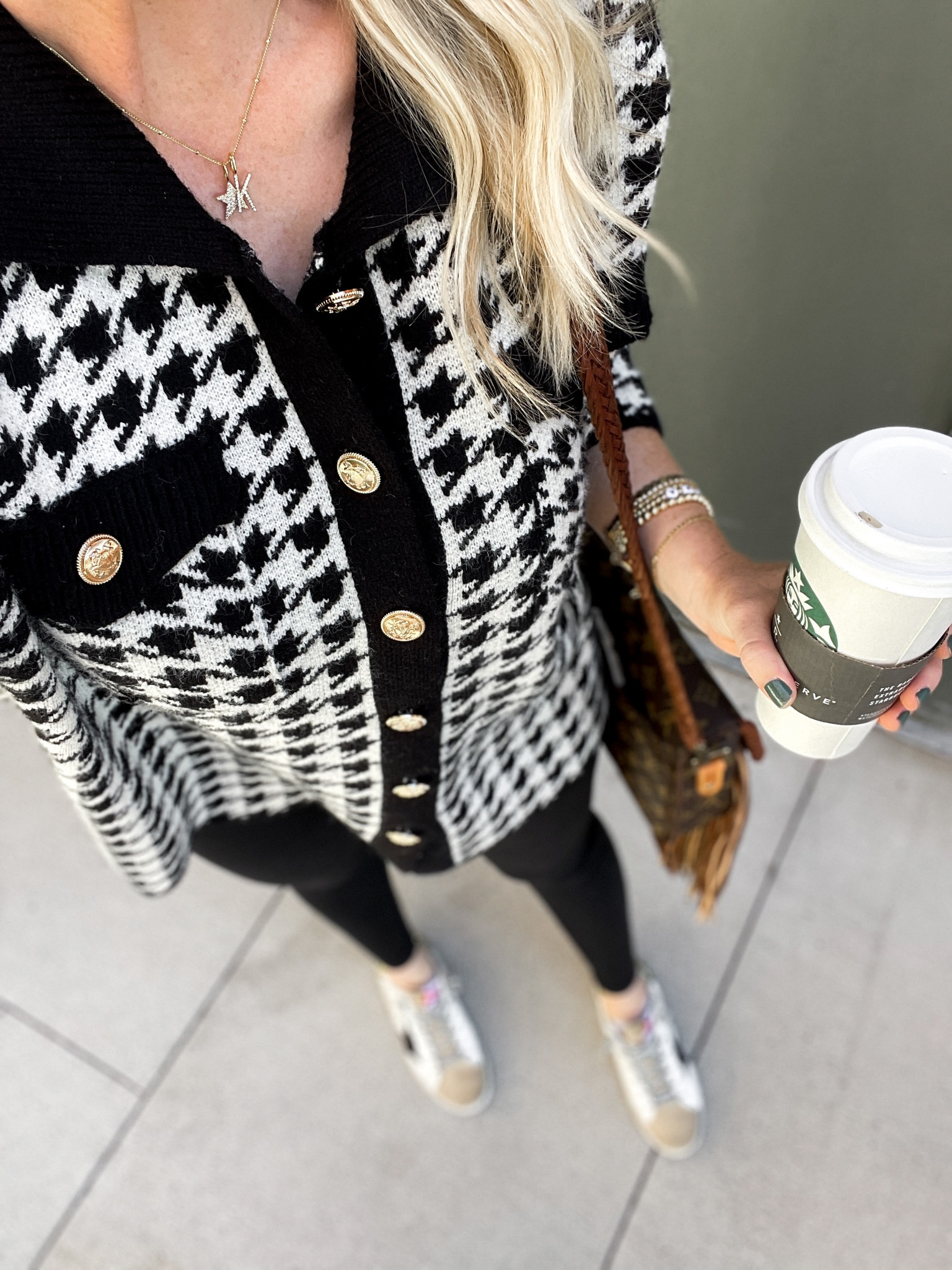 Casual outfit, Spanx faux leather leggings, houndstooth, vintage boho

#LTKSeasonal #LTKitbag #LTKshoecrush