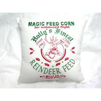 Christmas Pillow, Reindeer Embroidered Pillows | Etsy (US)