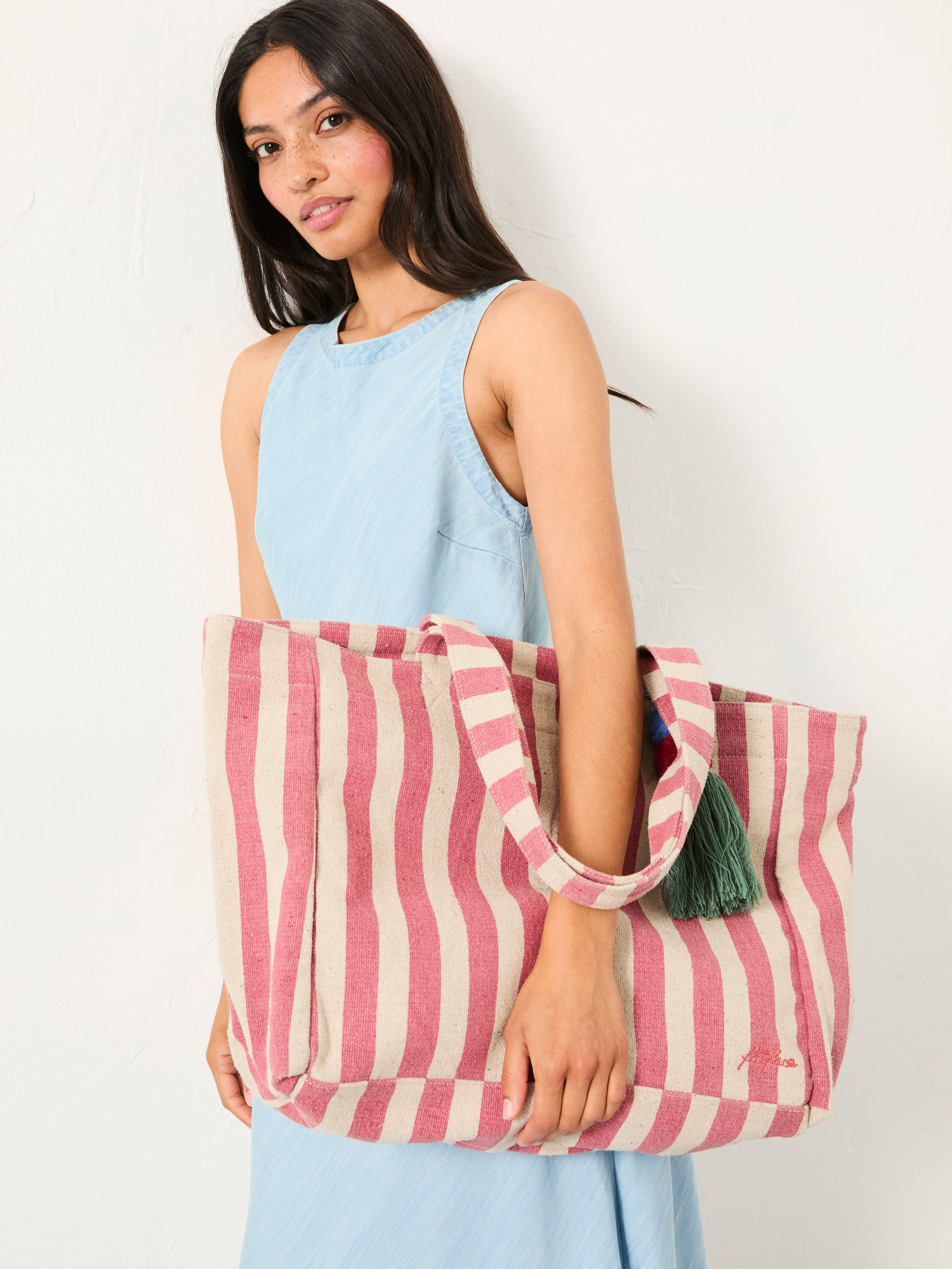 Red Striped Beach Bag | FatFace | Fat Face
